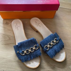Kate Spade Brie Blue Denim Suede Sandal Size 10